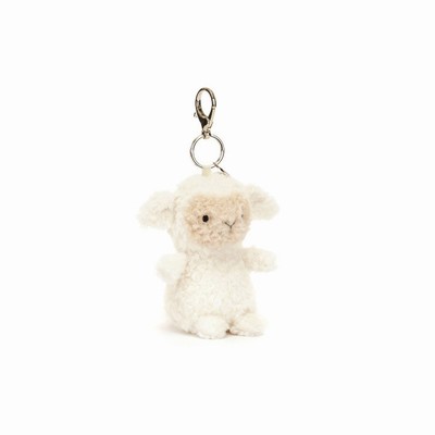 Jellycat Little Lamb Bag Charm USA | 65781YJKV